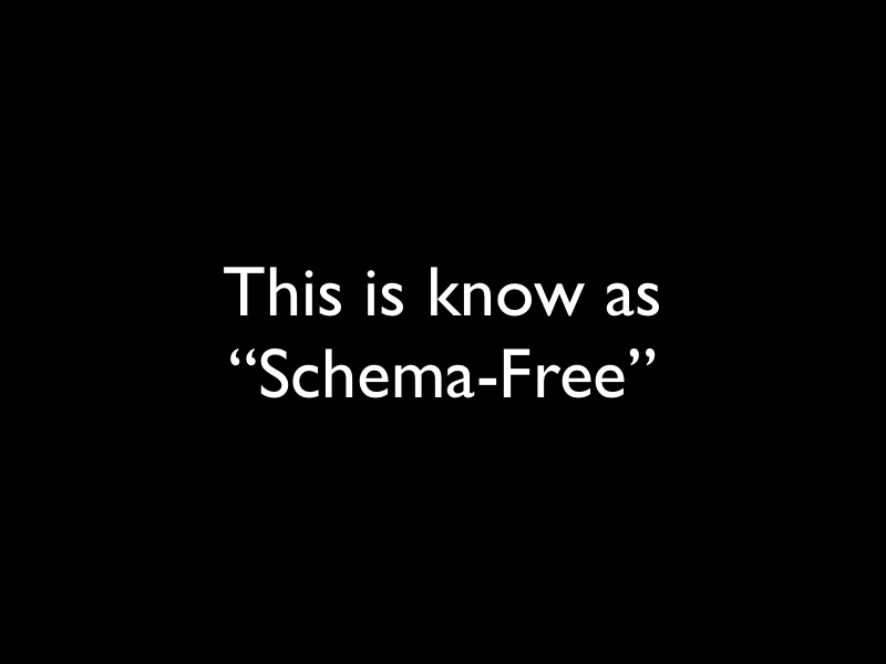 This is know as Schema-Free